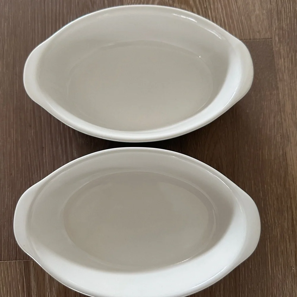 Sur La Table White and Blue Stoneware Baking Dish